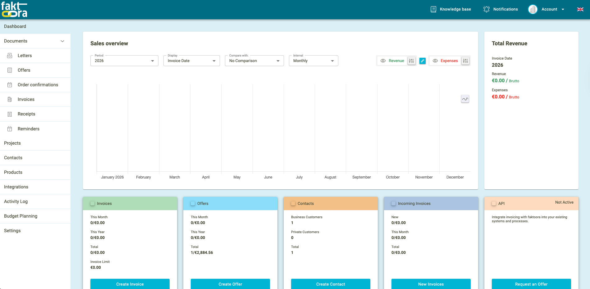 Invoice dashboard